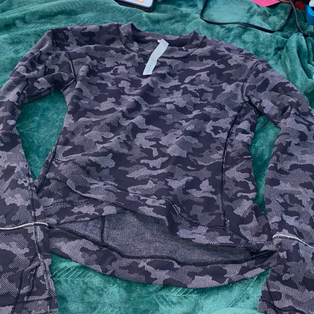 Lululemon Athletica Black Camouflage Top